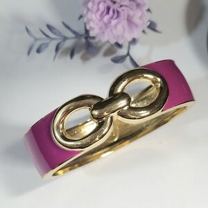 Banana Republic Purple & Gold Tone Hinge Bangle Bracelet